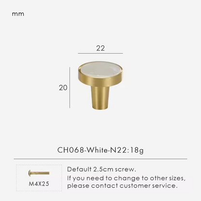 PEMBROKE | Brass and Stone Cabinet Knob