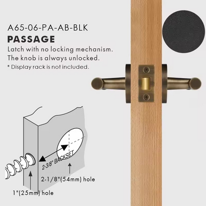 GENEVIVE | Real Leather & Brass Door Lever Handle Set