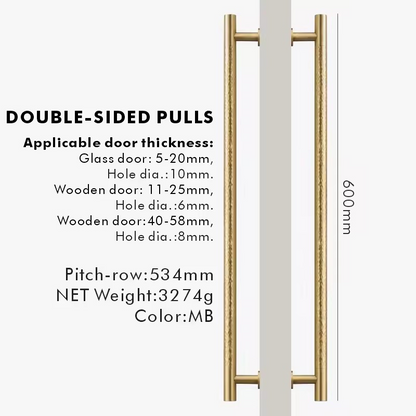 ELLSWORTH | Brass Hammered Pull Bar
