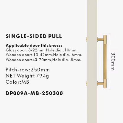 ROSALIND | Solid Brass Linear Striped Pull Bar