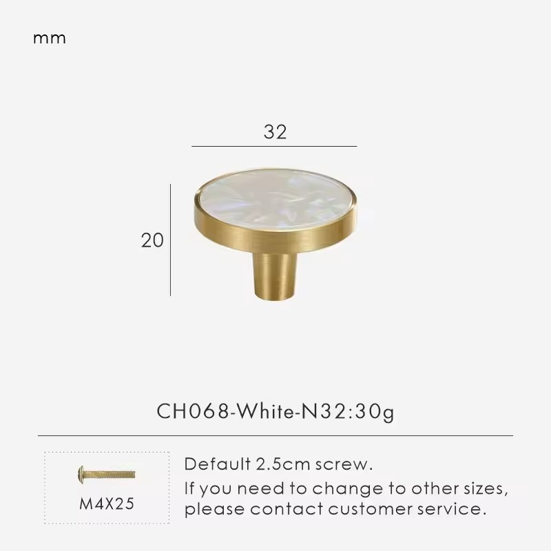 PEMBROKE | Brass and Stone Cabinet Knob