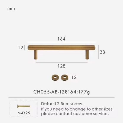 REDMOND | Solid Brass T-Bar Cabinet Knob