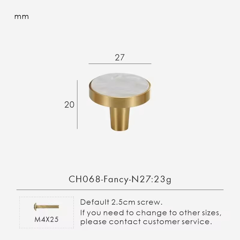 PEMBROKE | Brass and Stone Cabinet Knob