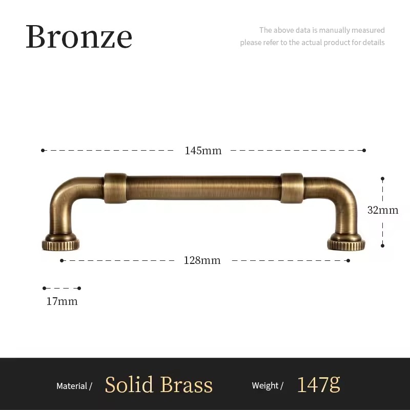 DARCY antique bronze cup pull close-up showing hand-finished surface quality