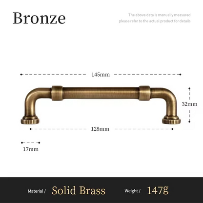DARCY antique bronze cup pull close-up showing hand-finished surface quality