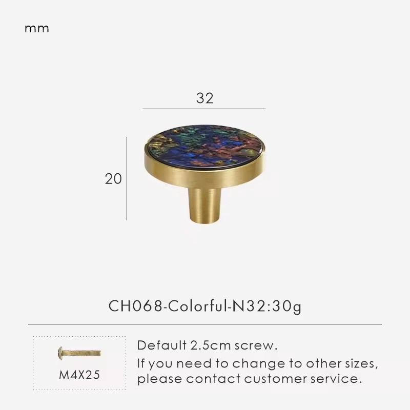 PEMBROKE | Brass and Stone Cabinet Knob