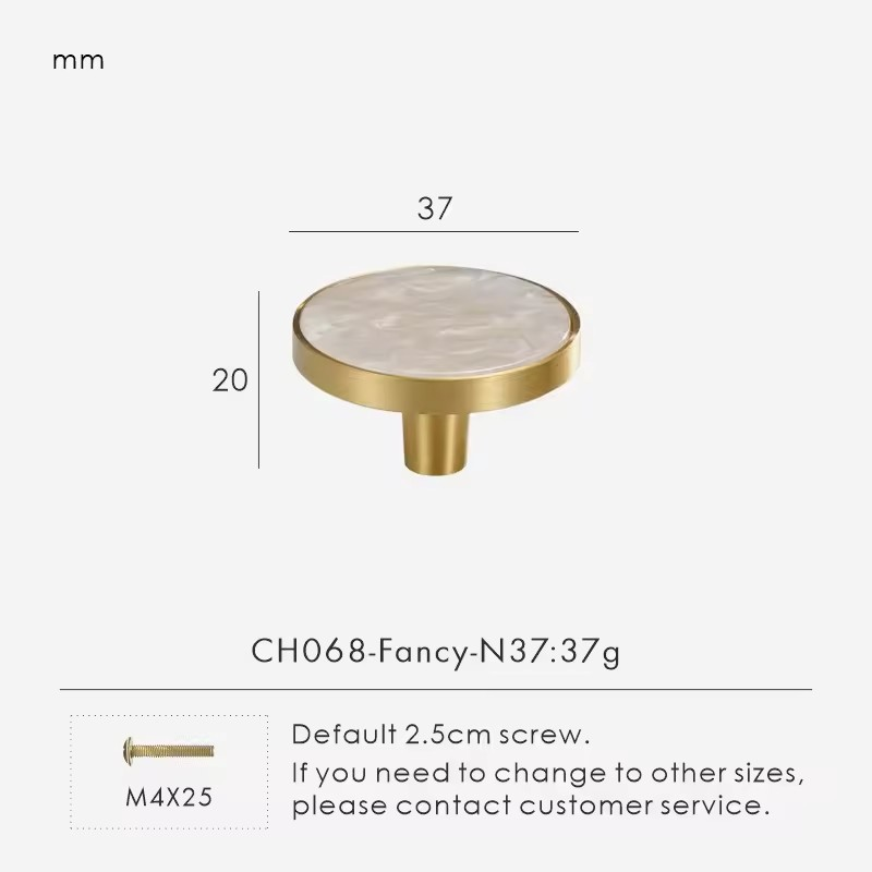 PEMBROKE | Brass and Stone Cabinet Knob