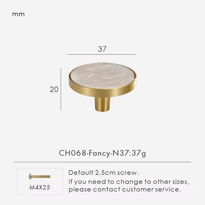 PEMBROKE | Brass and Stone Cabinet Knob