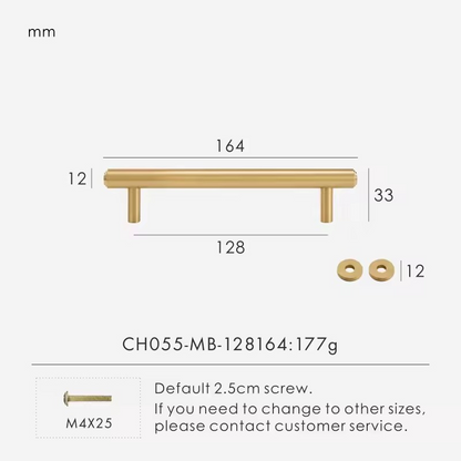 REDMOND | Solid Brass T-Bar Cabinet Knob