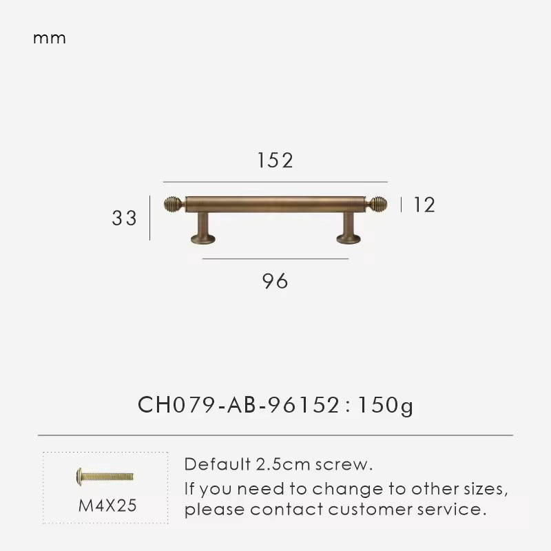 PEMBROKE | Solid Brass Antique Pull Bar