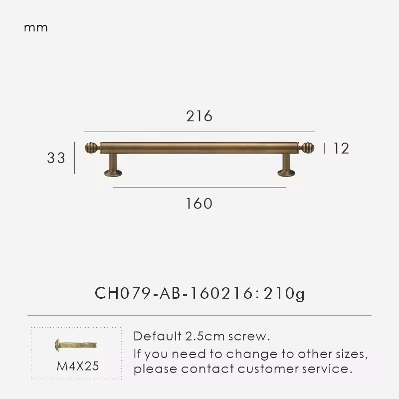 PEMBROKE | Solid Brass Antique Pull Bar