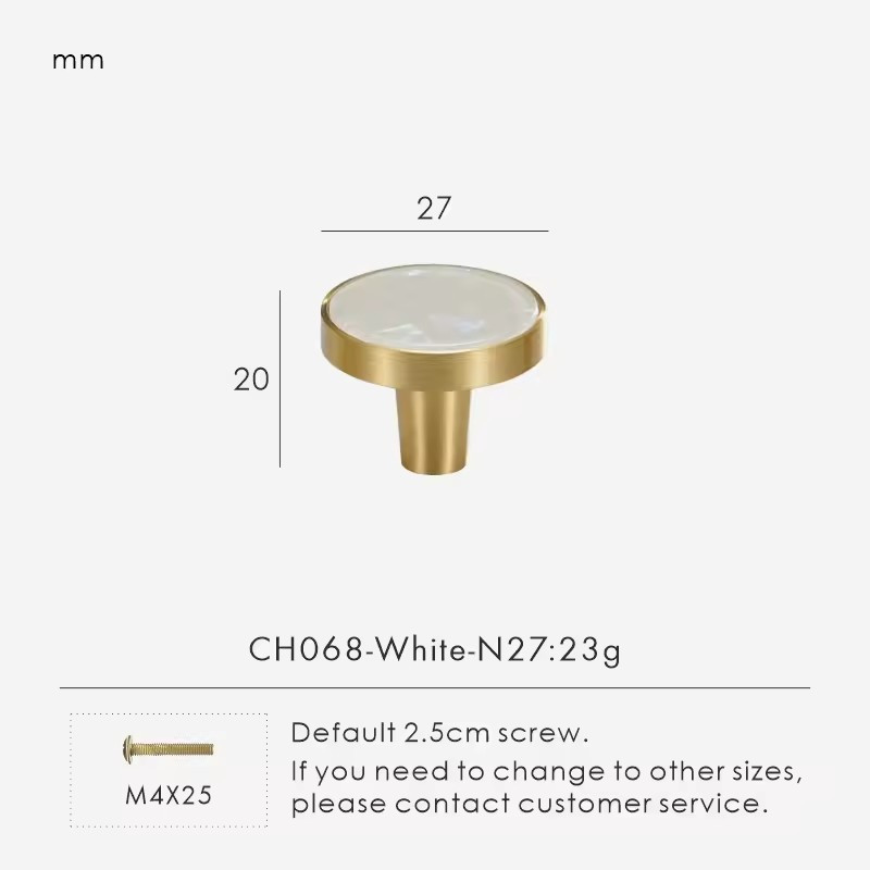 PEMBROKE | Brass and Stone Cabinet Knob