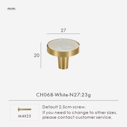 PEMBROKE | Brass and Stone Cabinet Knob