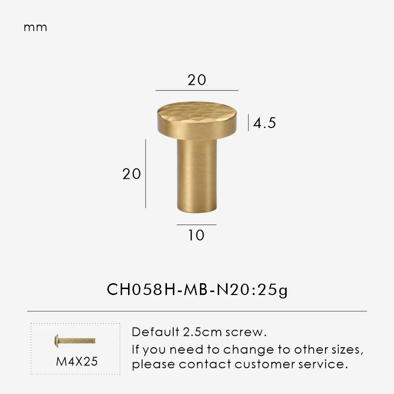 SIENA | Hammered Brass Knobs & Pulls