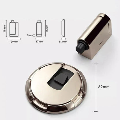 Automatic door stopper in gunmetal and brushed brass finish variant options