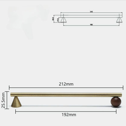 CHESNUT | Bronze Brass & Walnut Wood Cabinet Handle