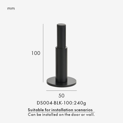 Plain solid brass door stop in matte black and silver finish options
