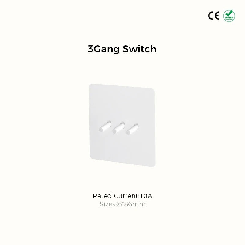 HARLOW white 2-gang switch plate for dual-circuit hallway and living room lighting