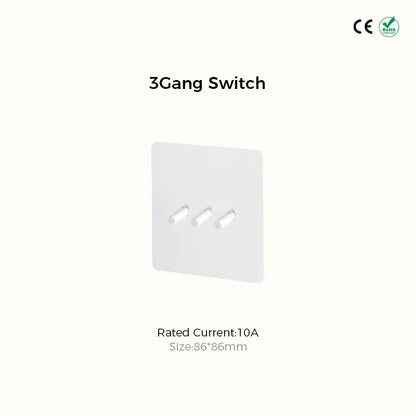 HARLOW white 2-gang switch plate for dual-circuit hallway and living room lighting