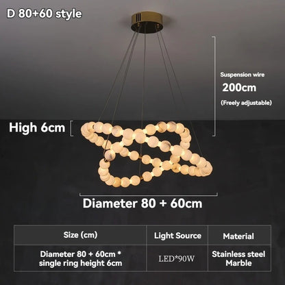 CAMI| French Marble Di-Pendant Chandelier
