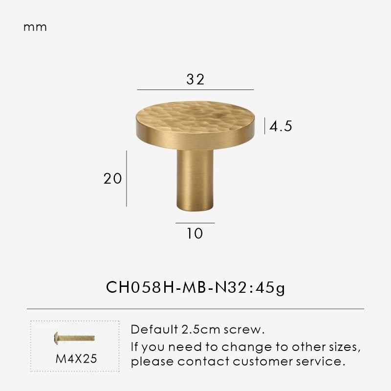 SIENA | Hammered Brass Knobs & Pulls