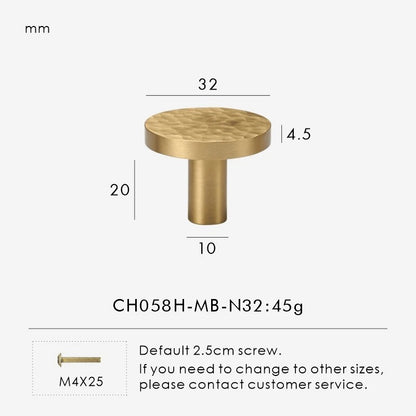 SIENA | Hammered Brass Knobs & Pulls