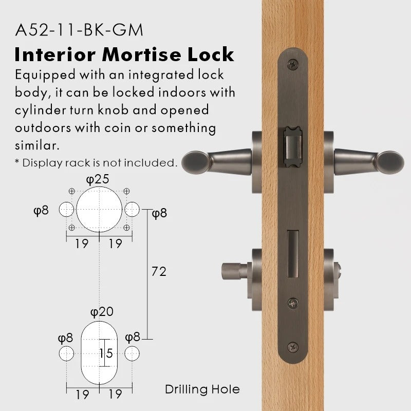 Lever handle in architectural gunmetal finish for bathroom and bedroom interior doors