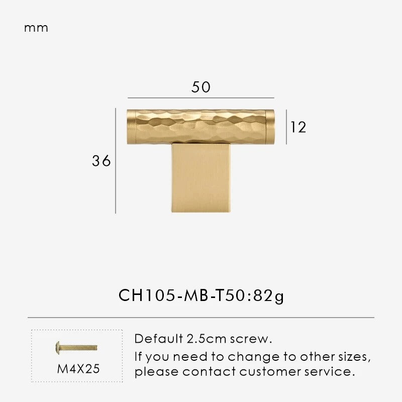 SIENA | Hammered Brass Knobs & Pulls