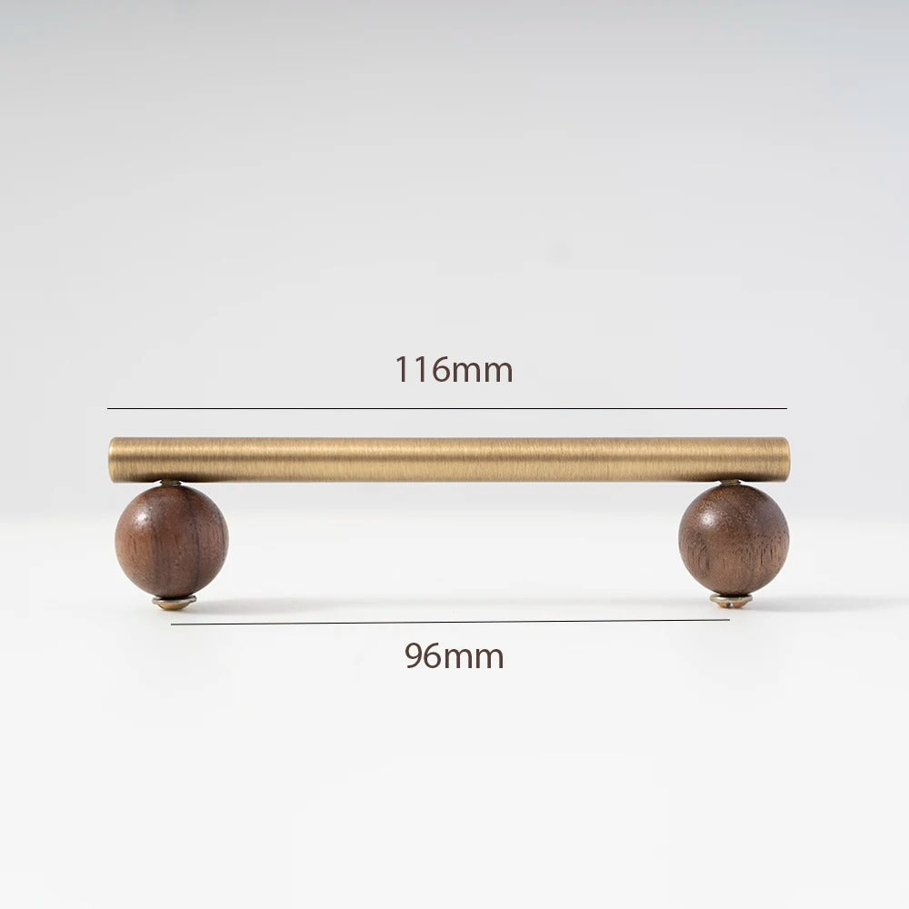 CHESTER | Bronze Brass & Walnut Wood Cabinet Handle