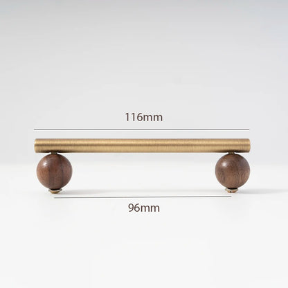 CHESTER | Bronze Brass & Walnut Wood Cabinet Handle