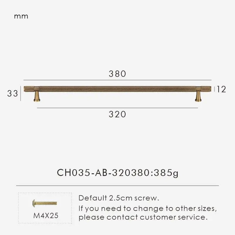 QUILL diamond-knurl pull bar full hardware contents with fixings laid flat on a studio surface
