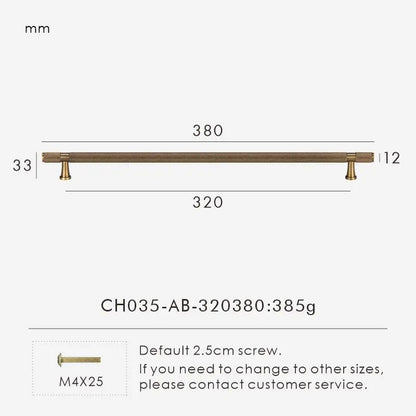 QUILL diamond-knurl pull bar full hardware contents with fixings laid flat on a studio surface
