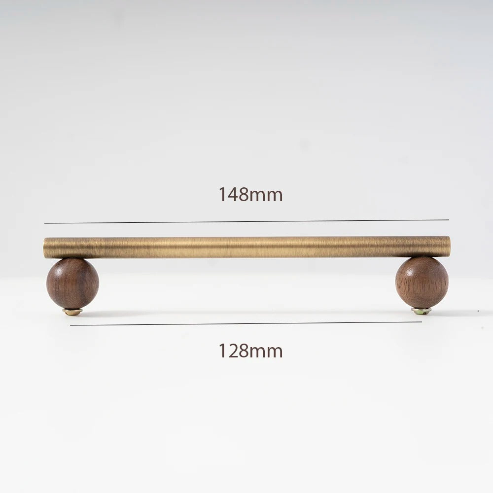 CHESTER | Bronze Brass & Walnut Wood Cabinet Handle