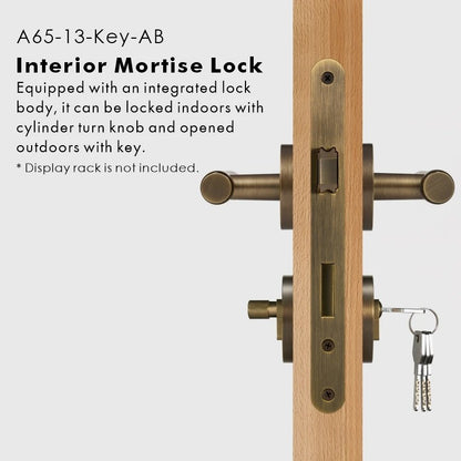 SIENA | Hammered Brass Door Handle Set