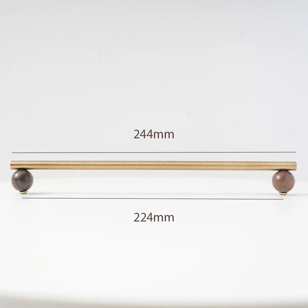 CHESTER | Bronze Brass & Walnut Wood Cabinet Handle