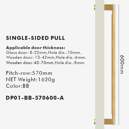 VIVVIENE | Solid Brass Cross Knurled Pull Bar