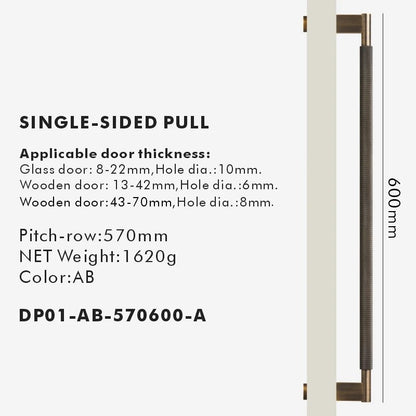 VIVVIENE | Solid Brass Cross Knurled Pull Bar