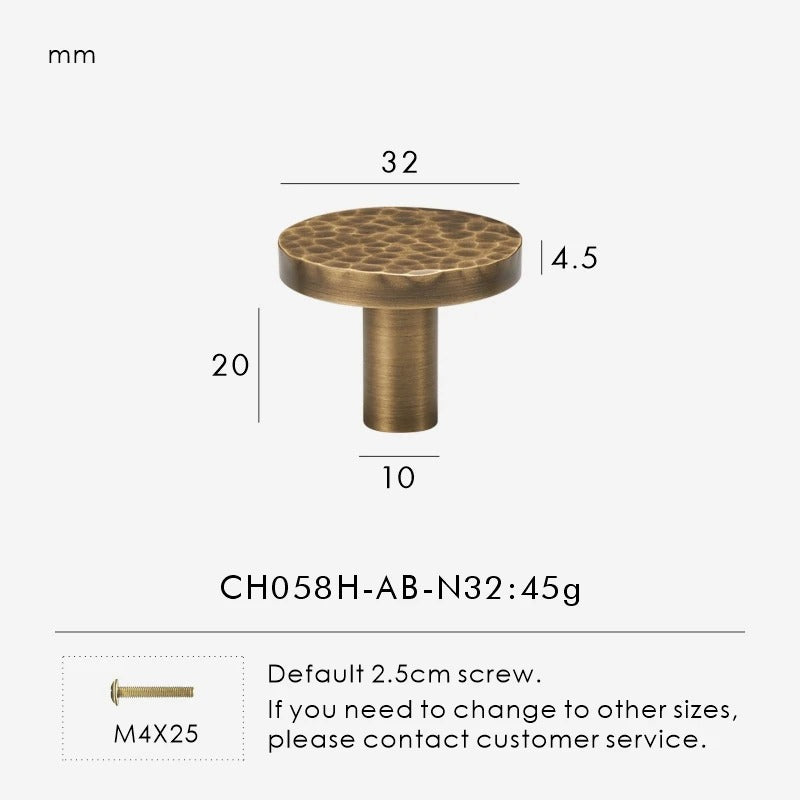 SIENA | Hammered Brass Knobs & Pulls