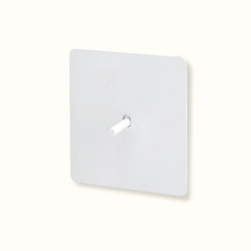 White stainless steel switch plate with sleek minimalist finish — 1-gang wall switch