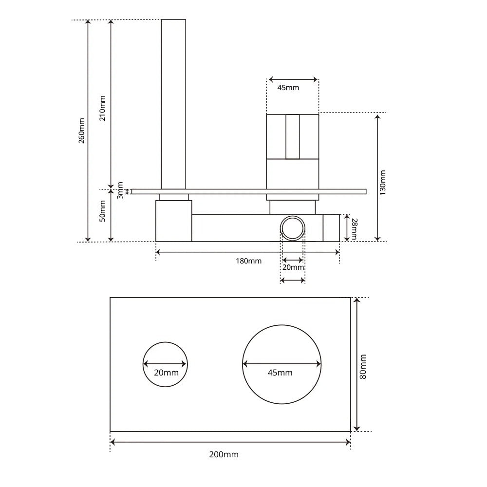 OLIVER | Brushed Gold Wall-Mount Bathroom Vanity Sink Faucet