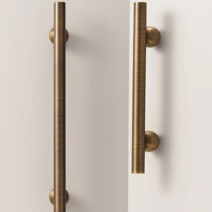 AMY | Brass Ball Foot Cabinet Handles | Antique Brass T-Bar & Pulls
