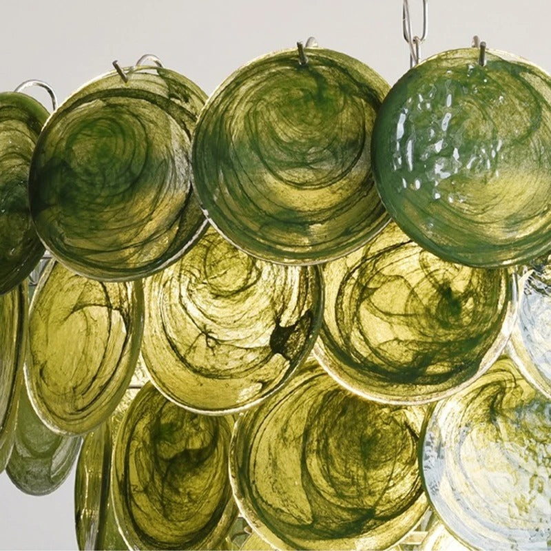 ISABELLE| Murano Green Glass Chandelier