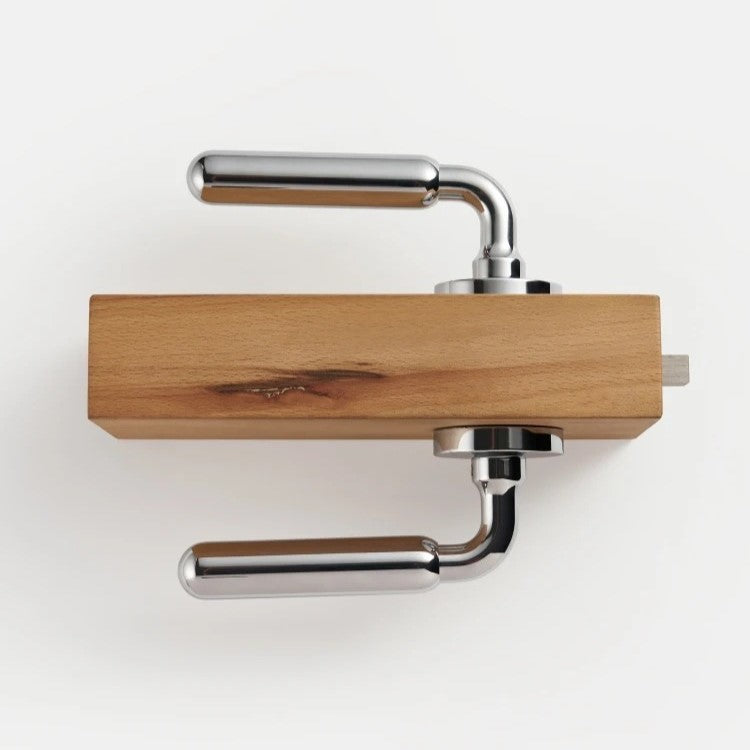 Side profile of Livorno solid brass lever handle in chrome finish