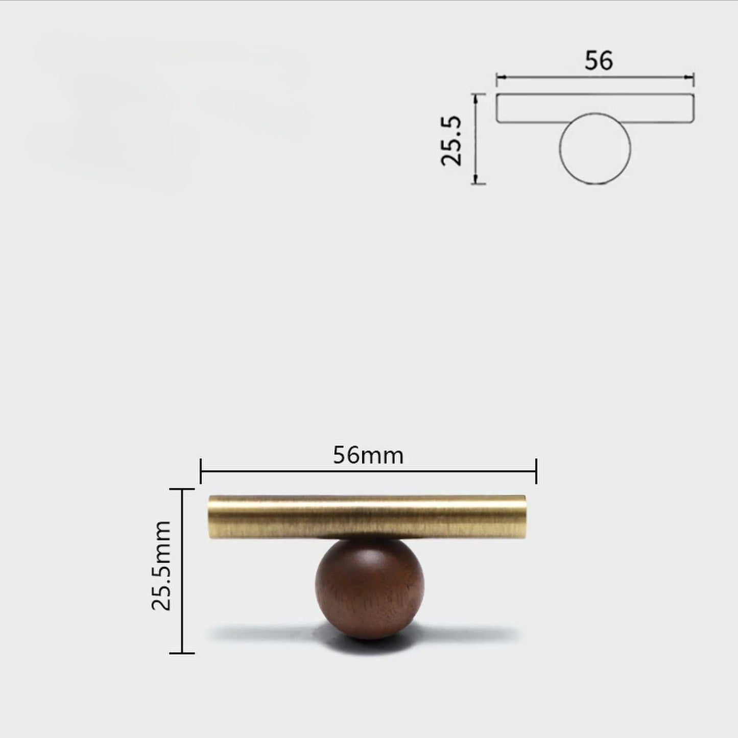 CHESTER | Bronze Brass & Walnut Wood Cabinet Handle