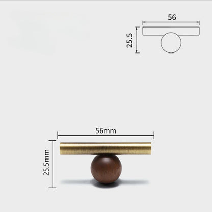 CHESTER | Bronze Brass & Walnut Wood Cabinet Handle