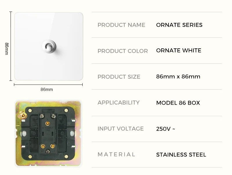 Toggle switch dimensions and specifications diagram