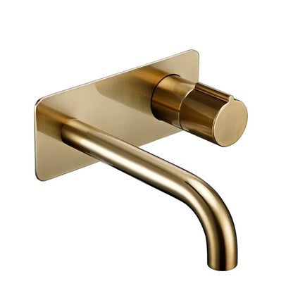 OLIVER | Brushed Gold Wall-Mount Bathroom Vanity Sink Faucet