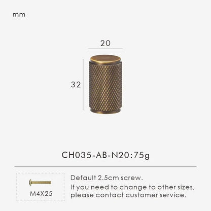 QUILL | Diamond-Knurl Cabinet Knob