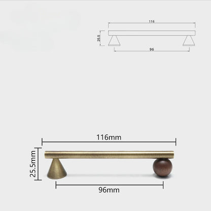 CHESNUT | Bronze Brass & Walnut Wood Cabinet Handle