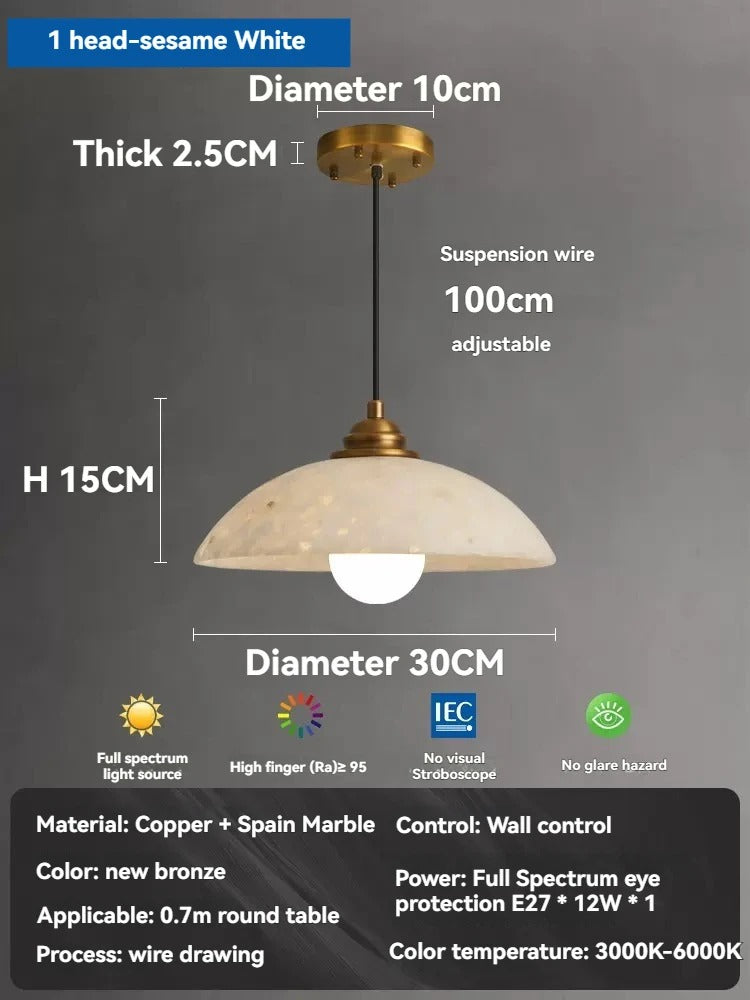 ADRIENNE| White Marble Pendant Light